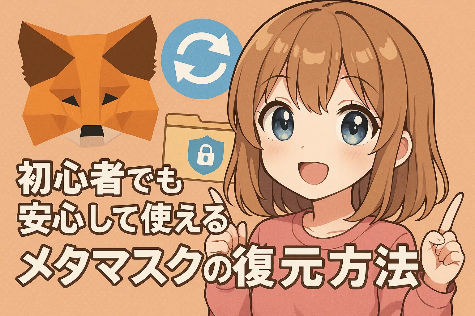 初心者でも安心して使えるメタマスクの復元方法とバックアップ手順をわかりやすく解説するイメージ