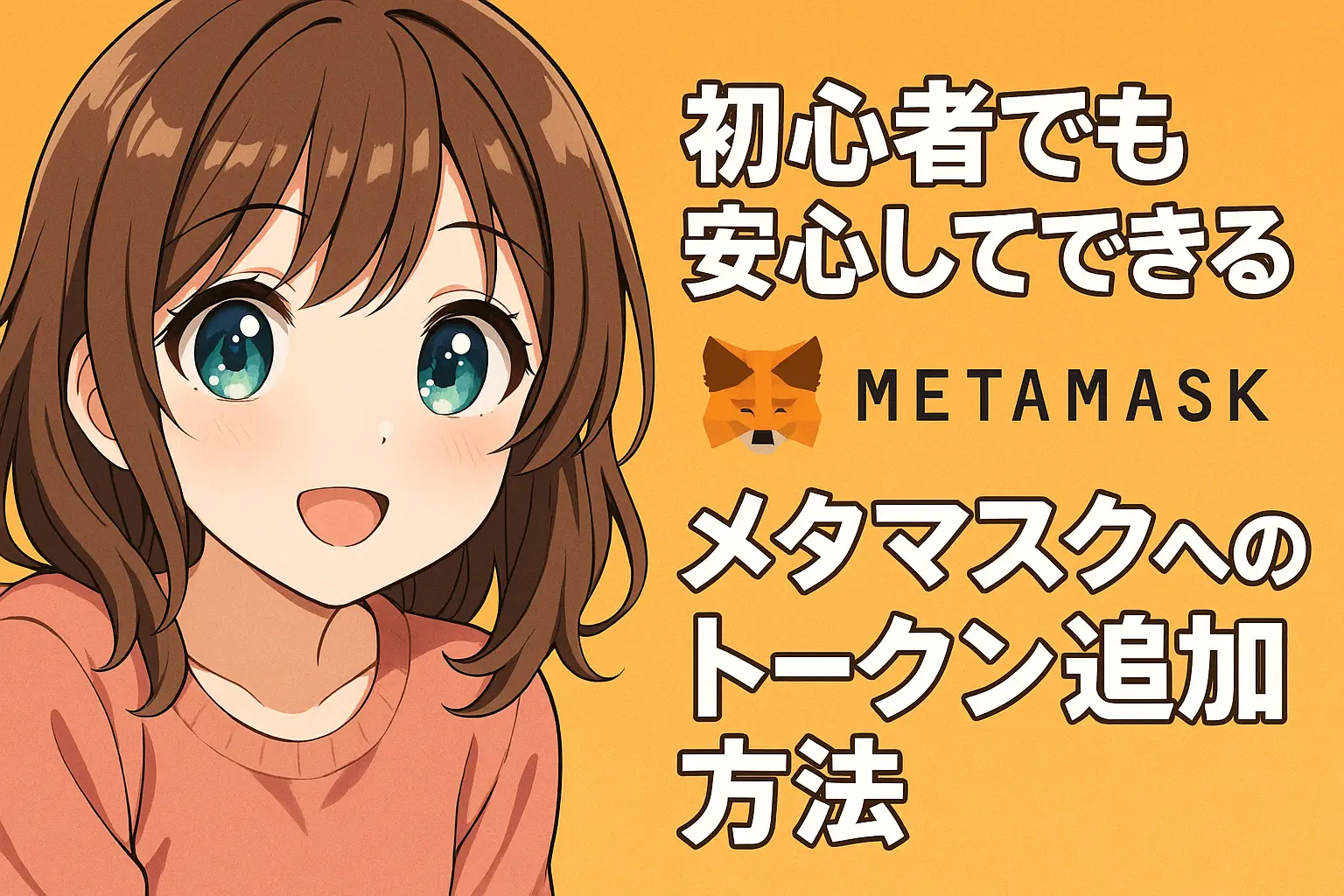 初心者でも安心してできるメタマスクへのトークン追加方法をわかりやすく解説したイメージ