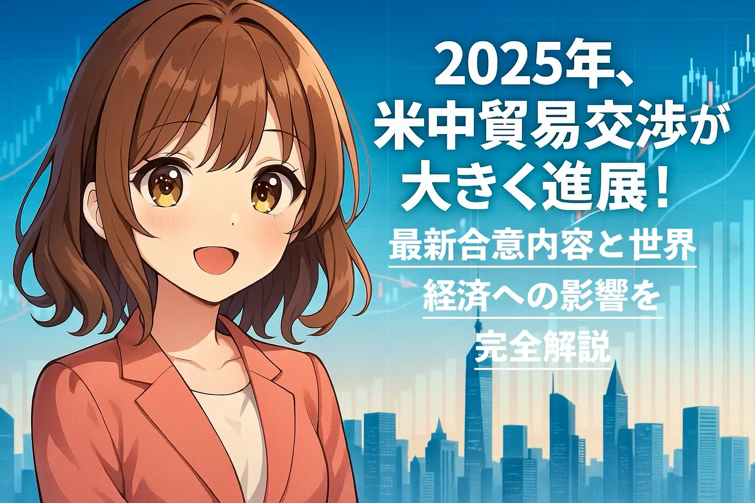2025年に大きく進展した米中貿易交渉の最新合意内容と、世界経済への影響について詳しく解説するイメージ
