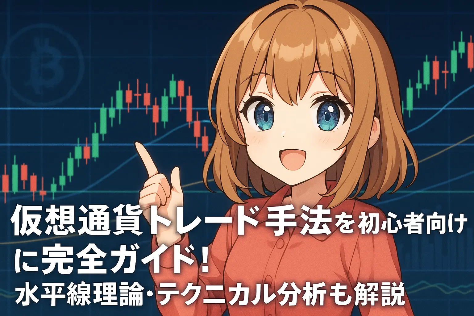 初心者向けに仮想通貨トレード手法をわかりやすく解説したガイド。水平線理論やテクニカル分析の基本も紹介。