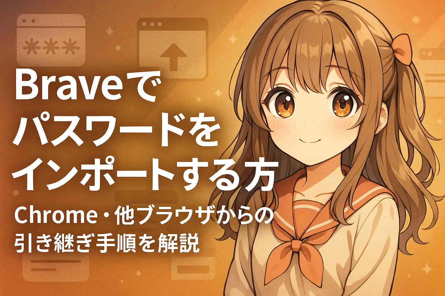 BraveブラウザにChromeなど他のブラウザからパスワードをインポートする方法と引き継ぎ手順をわかりやすく解説したガイド画像