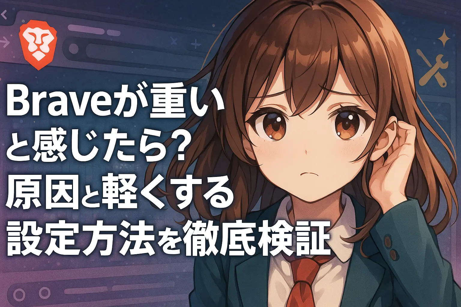 Braveブラウザが重いと感じたときの主な原因と、それを軽くするための具体的な設定方法を詳しく解説した画像