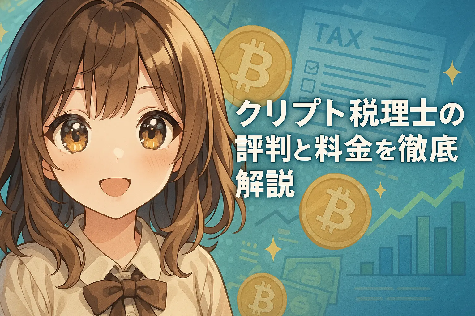 クリプト税理士の評判や料金体系を詳しく解説している仮想通貨の確定申告ガイドのイメージ画像