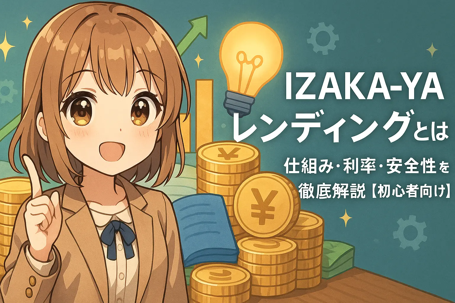 IZAKA-YAレンディングの仕組みや利率、安全性を初心者向けにわかりやすく解説する記事のアイキャッチ画像