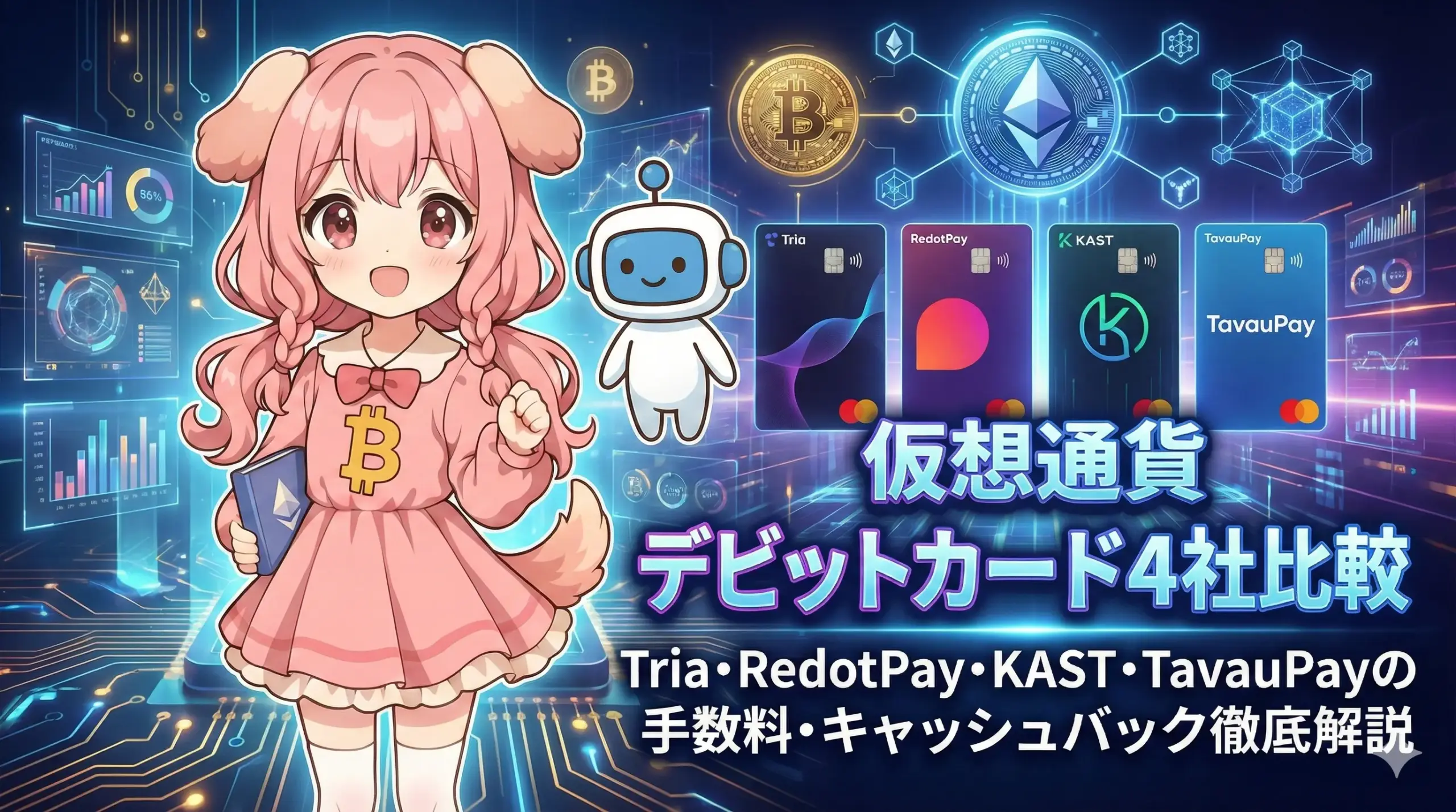 仮想通貨デビットカード4社比較｜Tria・RedotPay・KAST・TavauPayの手数料・キャッシュバック徹底解説 |  ゼロからはじめる仮想通貨ガイド
