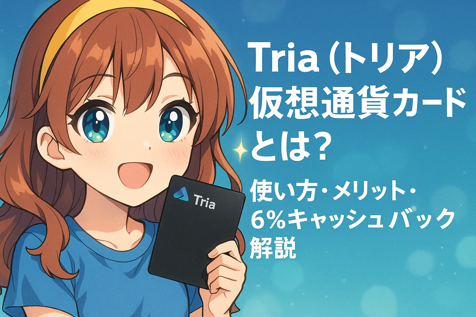 Tria（トリア）仮想通貨カードの使い方やメリット、6％キャッシュバックの仕組みをわかりやすく解説しているイメージ画像
