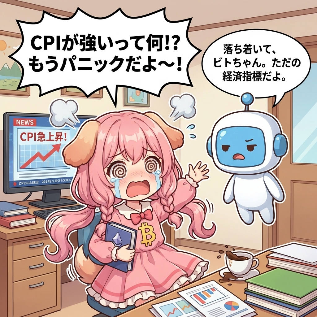 ビトちゃん吹き出し：具体例ほしい！ たとえば「CPIが強い」ってニュースが出たら、私は脳内がパニック