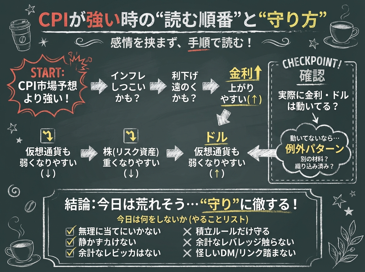 図解：ケーススタディ：CPIが強かった日の“読解”をやってみる